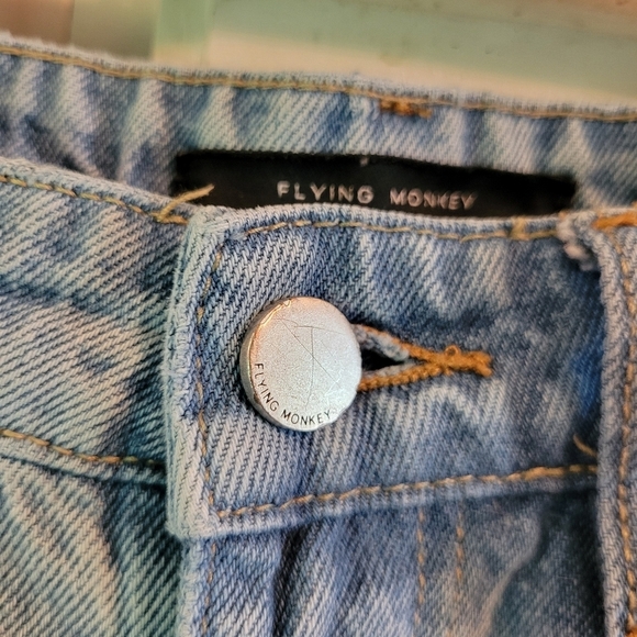 Buckle Flying Monkey Distressed Wide Leg Baggy Denim Jeans - Picture 4 of 13